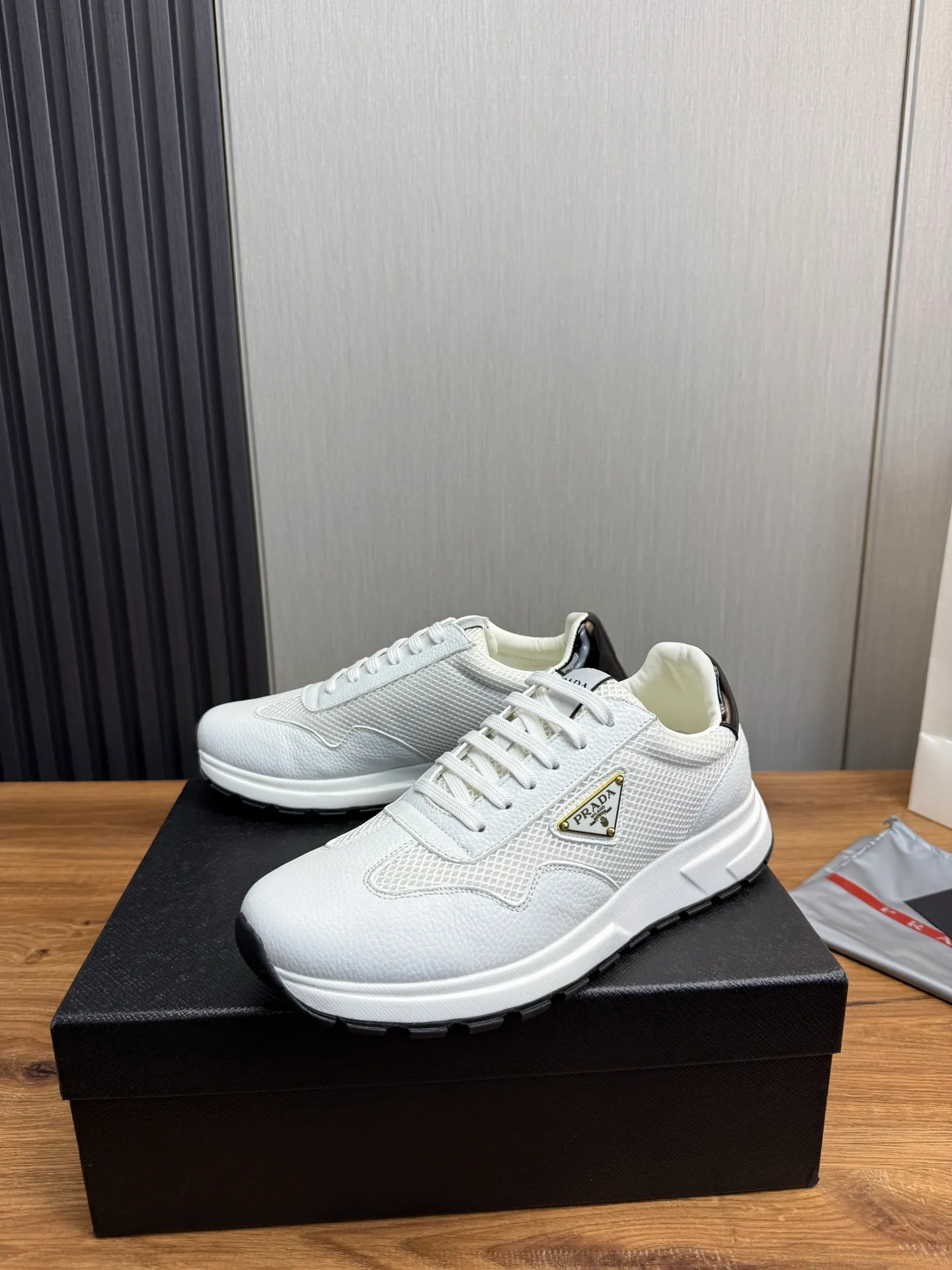 Men's shoes 💰780💰 [PRADA] Men's shoes are popular in the counter, official website synchronization, 1 high-quality shipment ✔️Original cowhide stitching breathable mesh + cowhide lining, 1🆚1 replica, original original bottom, 38-45 (38.45 custom-made, non-refundable)